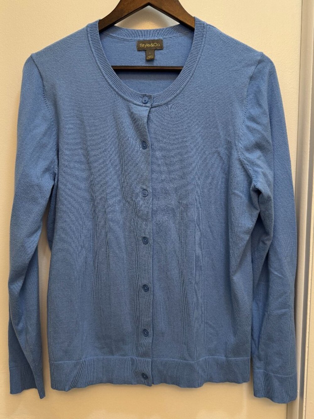 Style & Co. Women's Crewneck Button-Down Cardigan Sweater